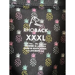Men's RHOBACK Golf Polo 3X Black with Colorful Pineapples. Ne without tags